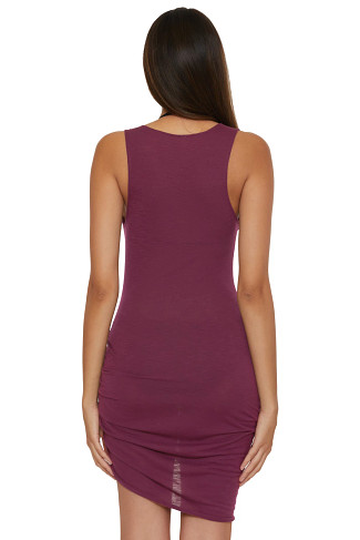 AUBERGINE Breezy Basics V-Neck Mini Dress