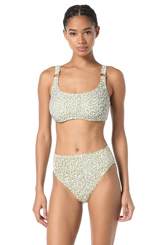 SAFARI GREEN Hazy Cheetah Bralette Bikini Top