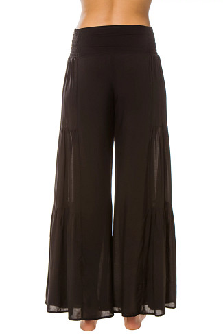 BLACK Wide Leg Bow Tie Pants
