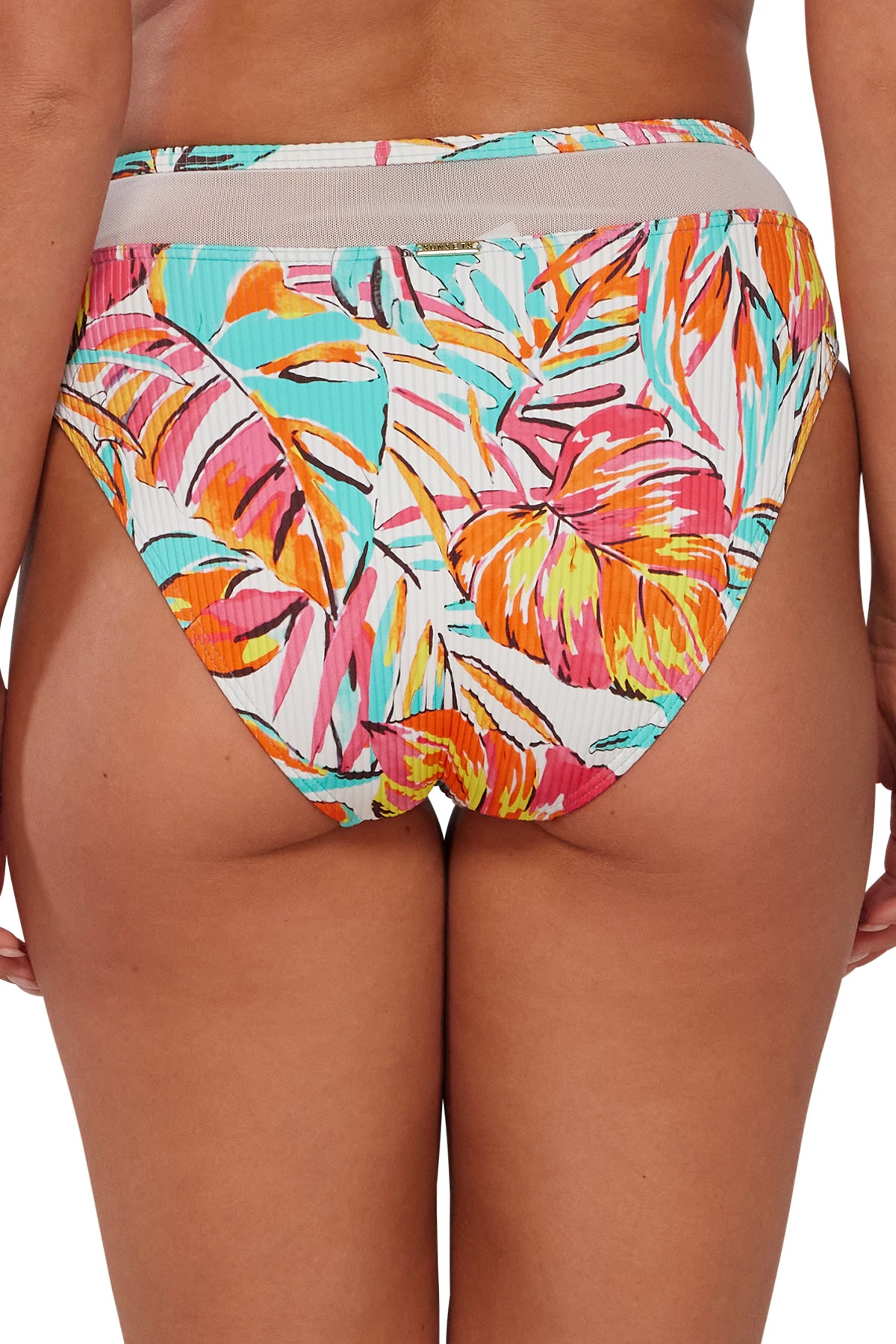 PALM SERENADE SANDBAR RIB Annie High Waist Bikini Bottom image number 2