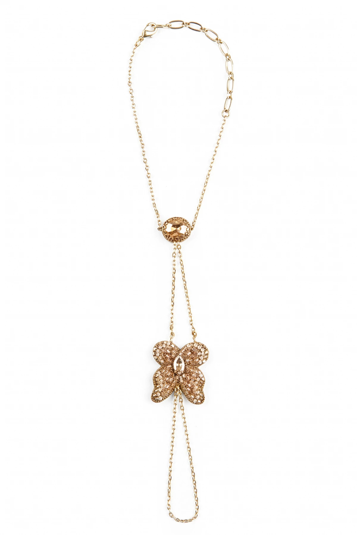 GOLD Lyster Butterfly Hand Chain image number 1