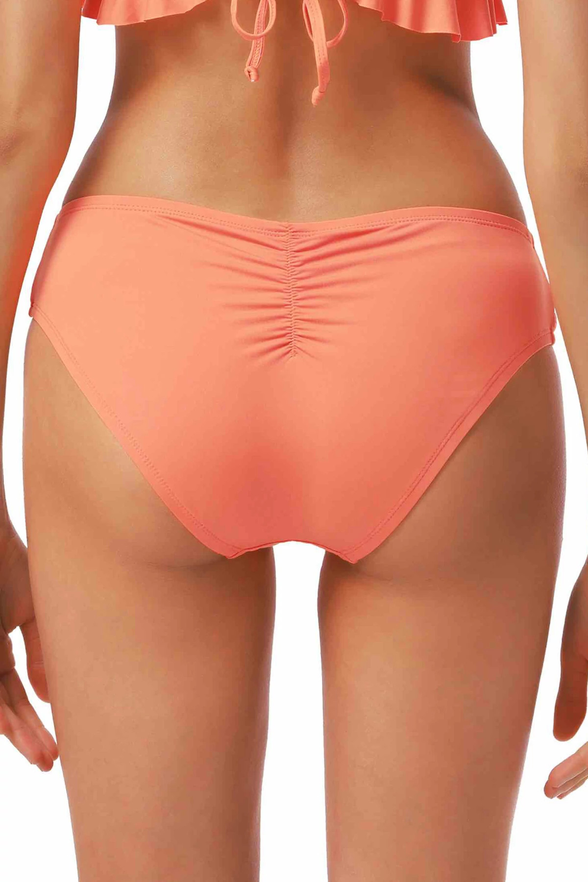 TANGERINE Shirred Tab Side Hipster Bikini Bottom image number 2