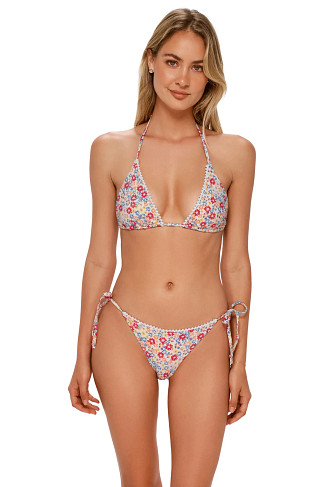 PRAIRIE PETALS Pom Pom Triangle Bikini Top