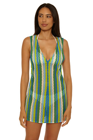 GREEN APPLE Island Waves Crochet Tunic Cover Up
