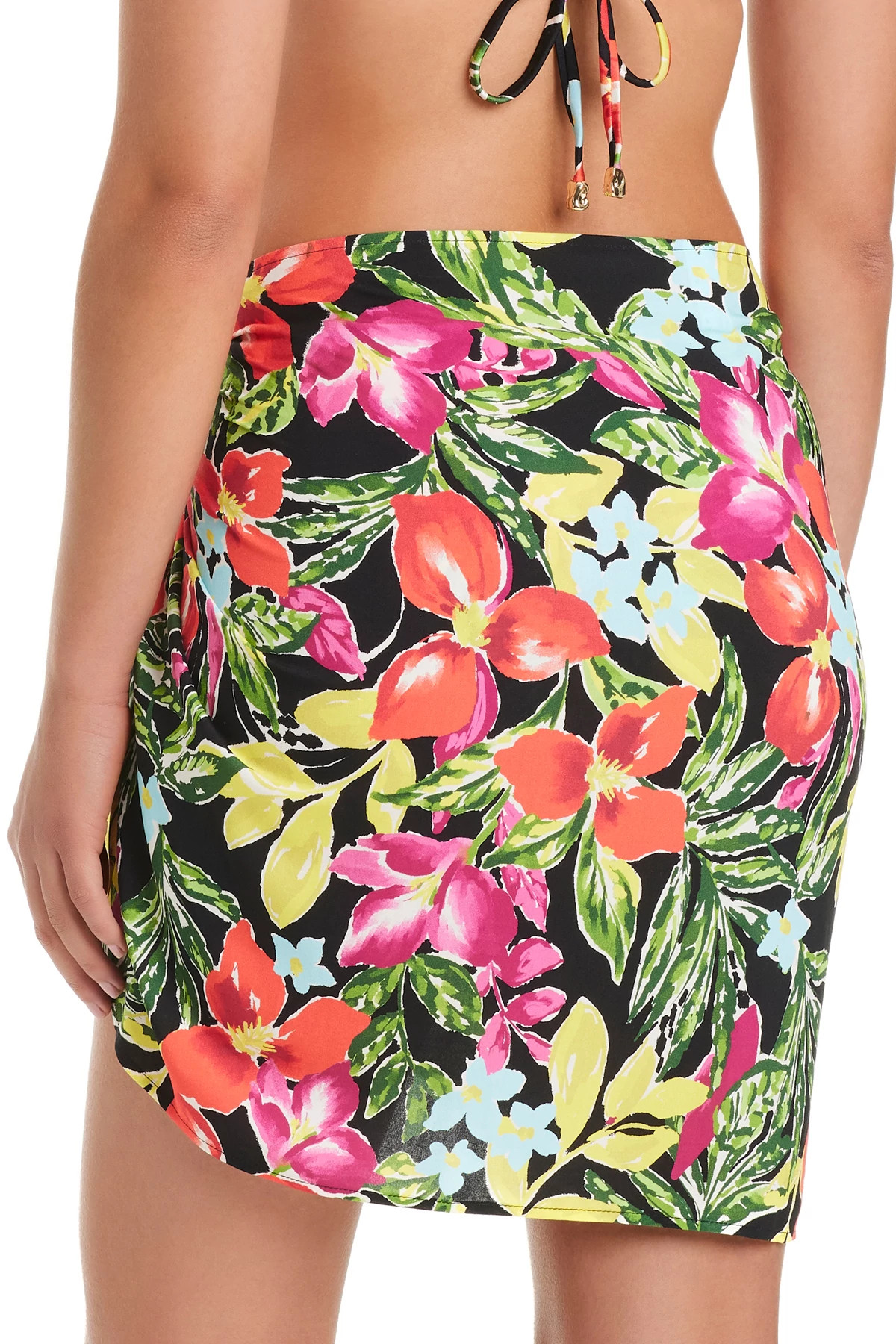 BLACK MULTI Floral Mini Pareo image number 2