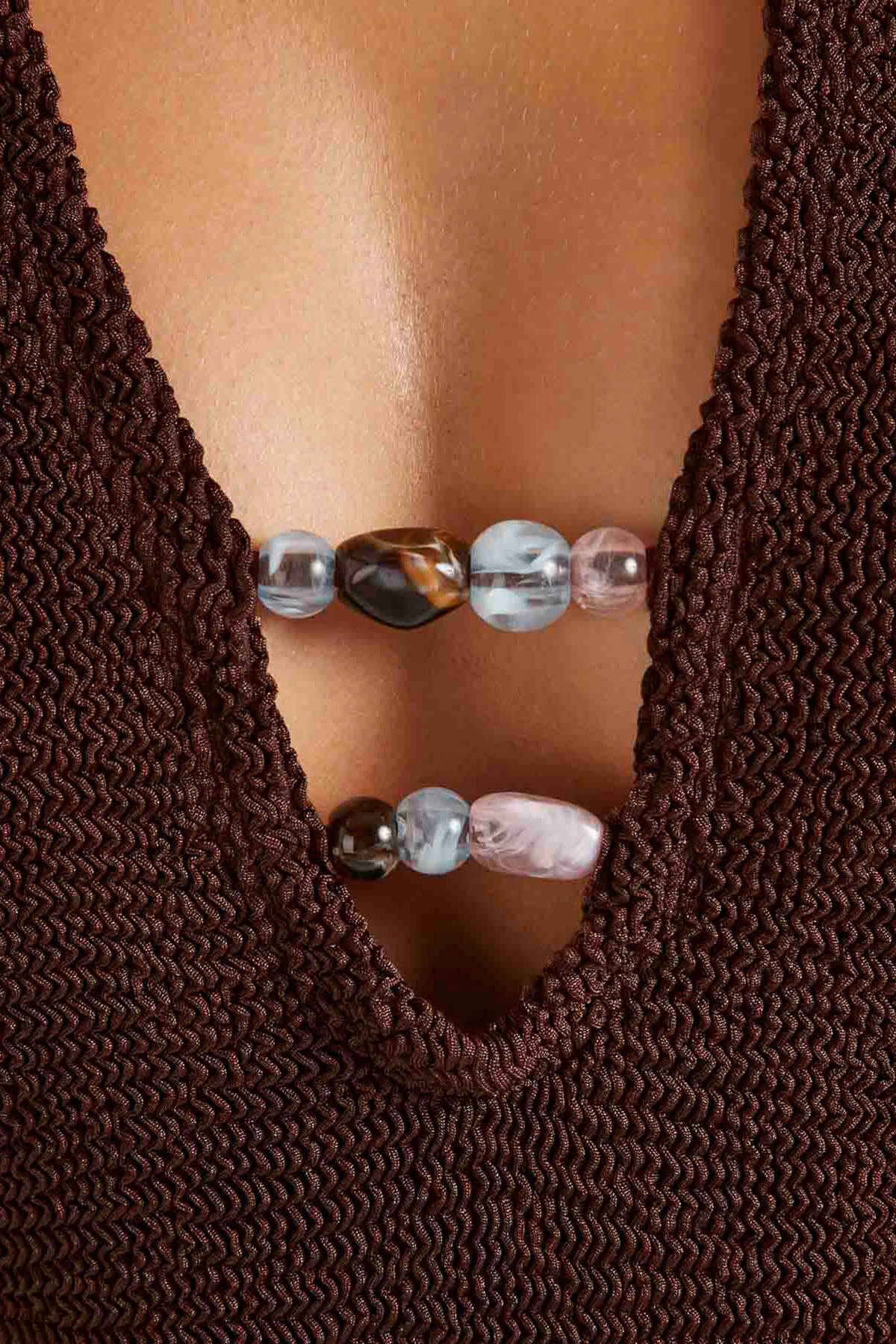 METALLIC CHOCOLATE Adriana One Piece Swimsuit image number 3