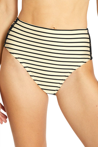 ECRU/BLACK High Waist Bikini Bottom