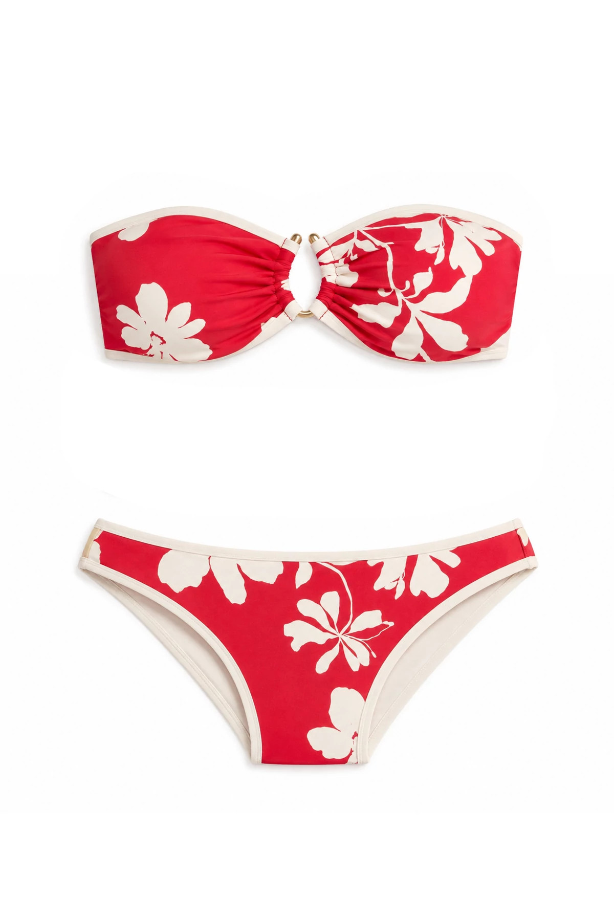 COSMO RED Floral Bandeau Bikini Top image number 3