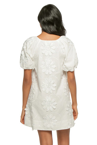 WHITE Alessia Floral Applique Mini Dress
