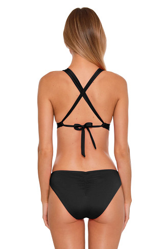 BLACK Cutout Banded Triangle Bikini Top