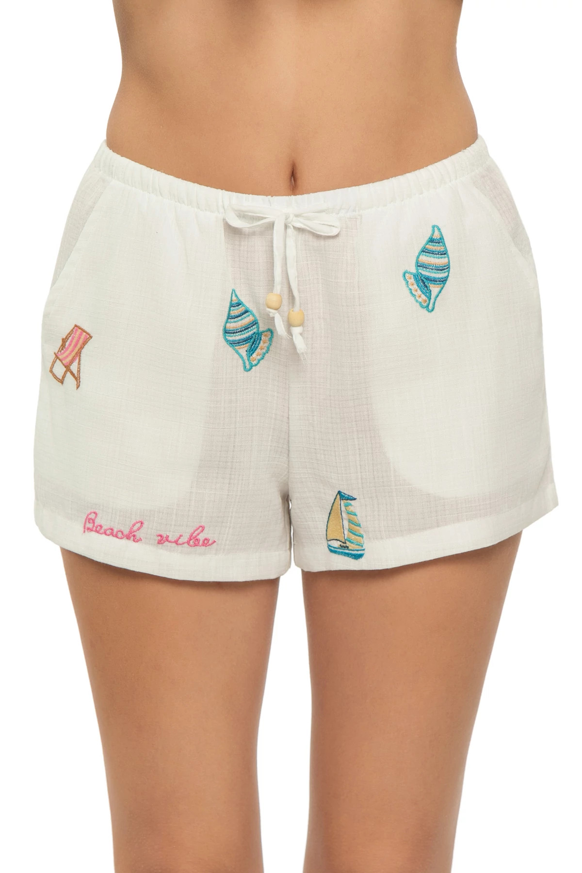 WHITE W/ MULTI Beach Vibes Shorts image number 1