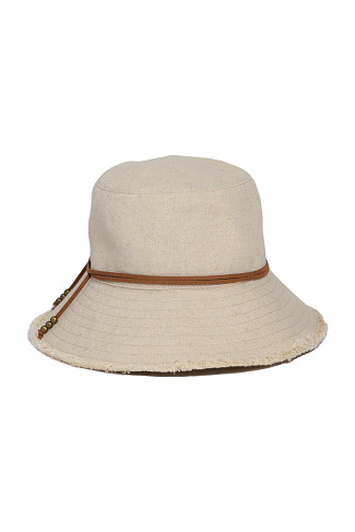 NATURAL Fringed Bucket Hat