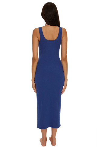 NAVY Yacht Club Ribbed Lace-Up Midi Dress