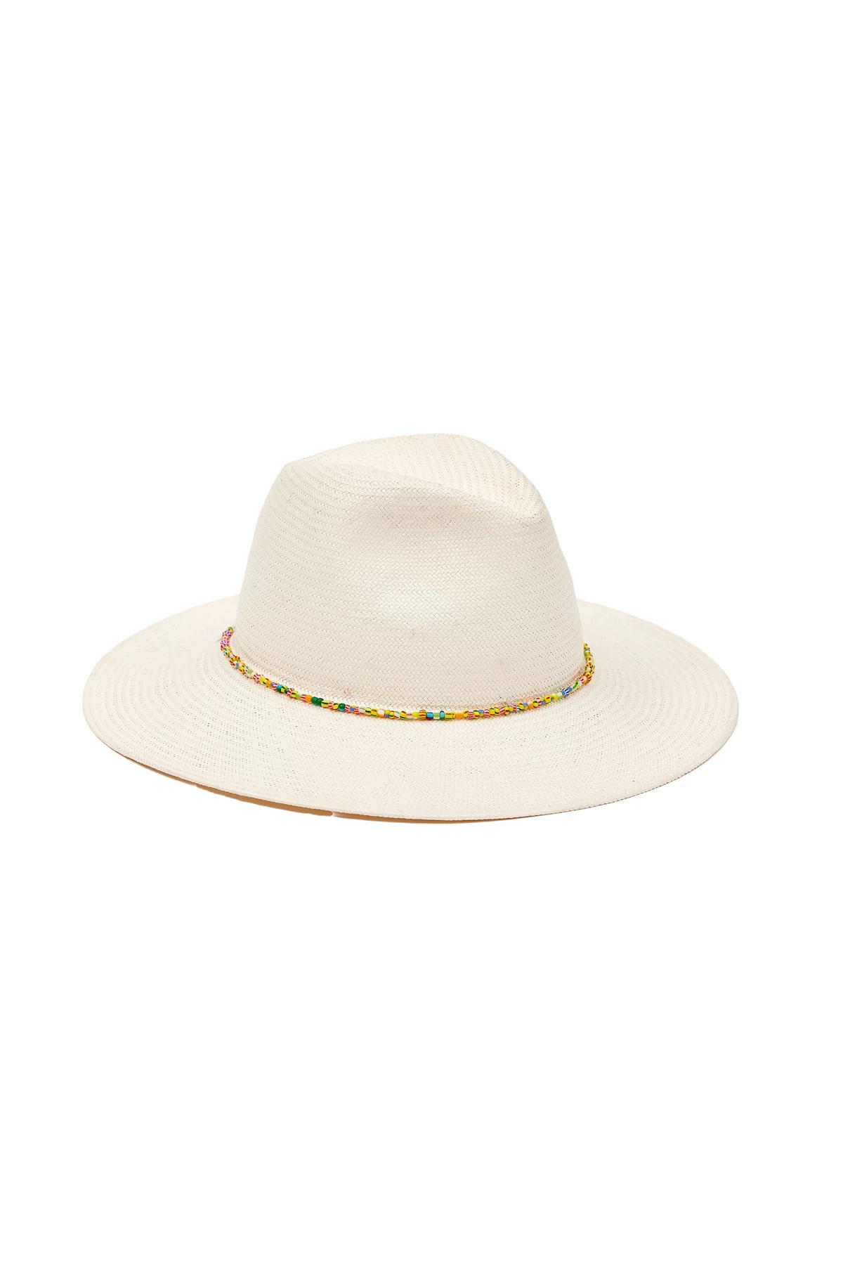 WHITE/MULTI Charlotte Straw Traveler Hat image number 1
