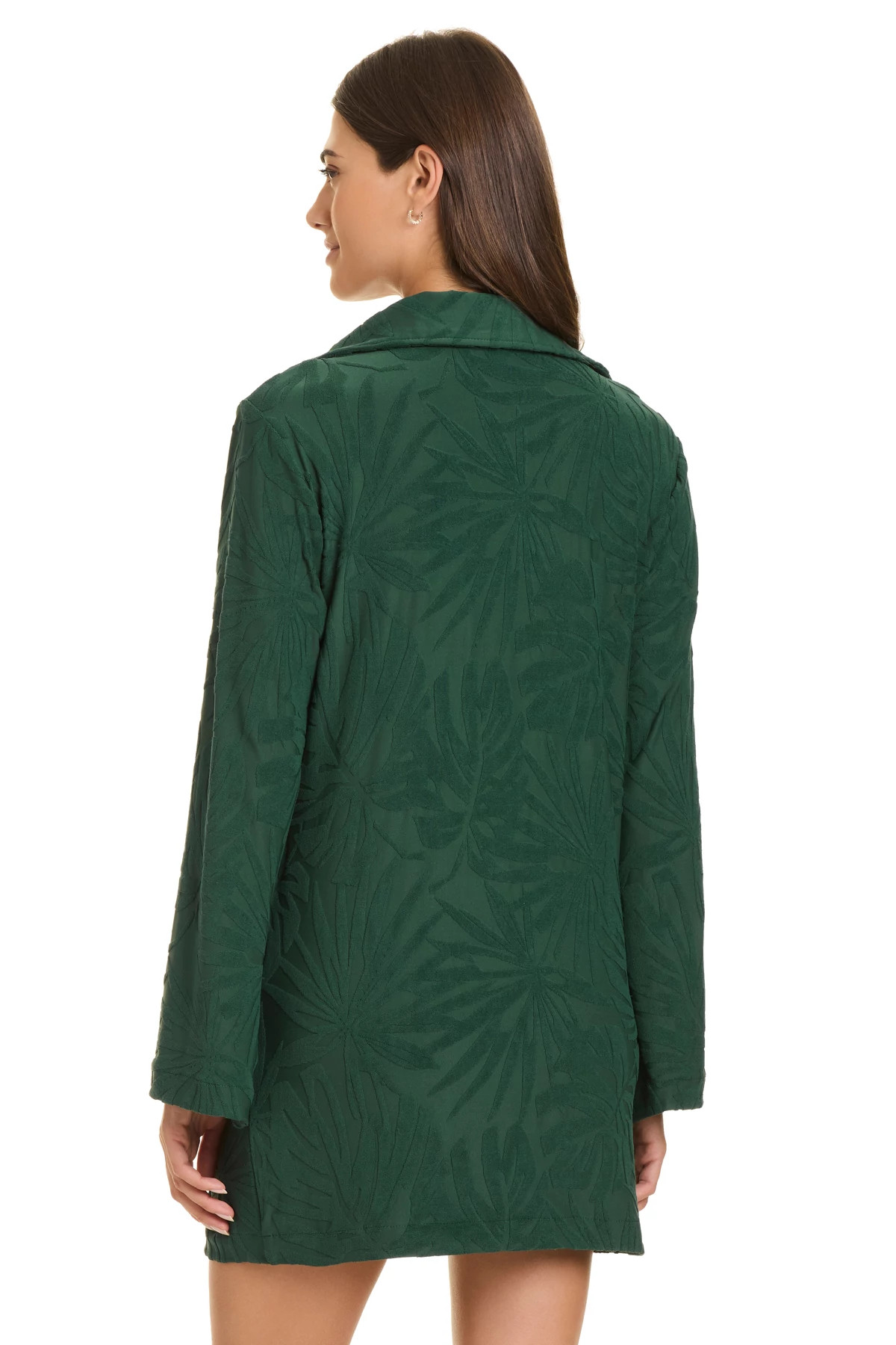 EMERALD GROVE Terry Polo Cover Up Shirt image number 2