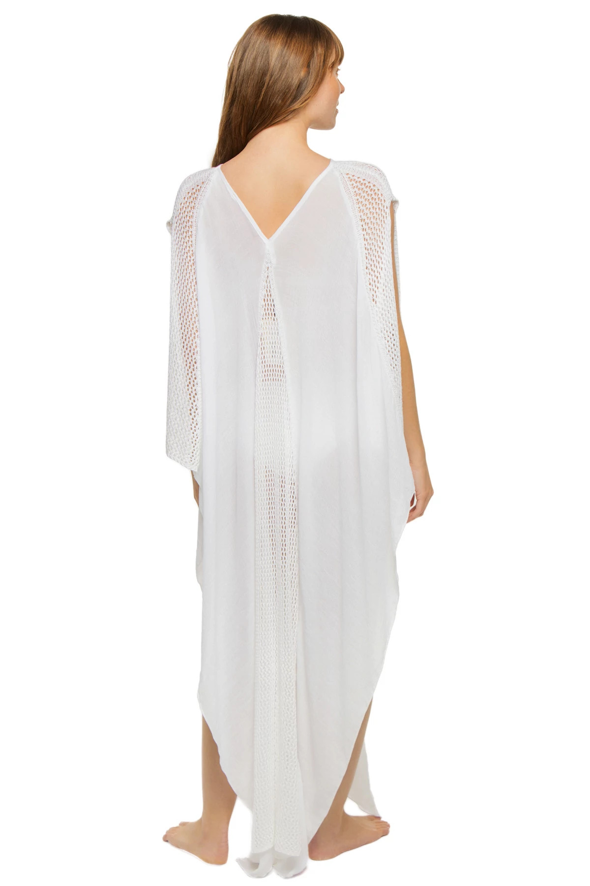 WHITE Crochet Long Sleeve Caftan image number 2