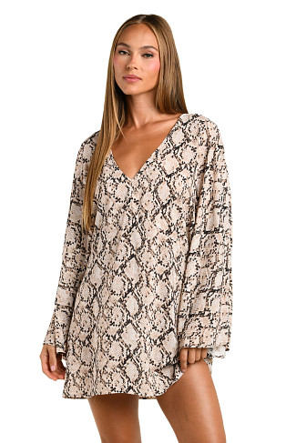 MULTI Snake Print Chiffon Tunic Cover Up