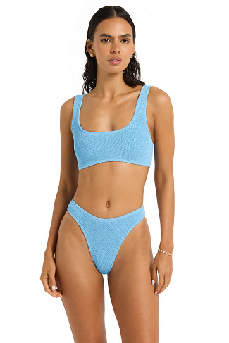 CLOUD BLUE Malibu Crinkle Bralette Bikini Top