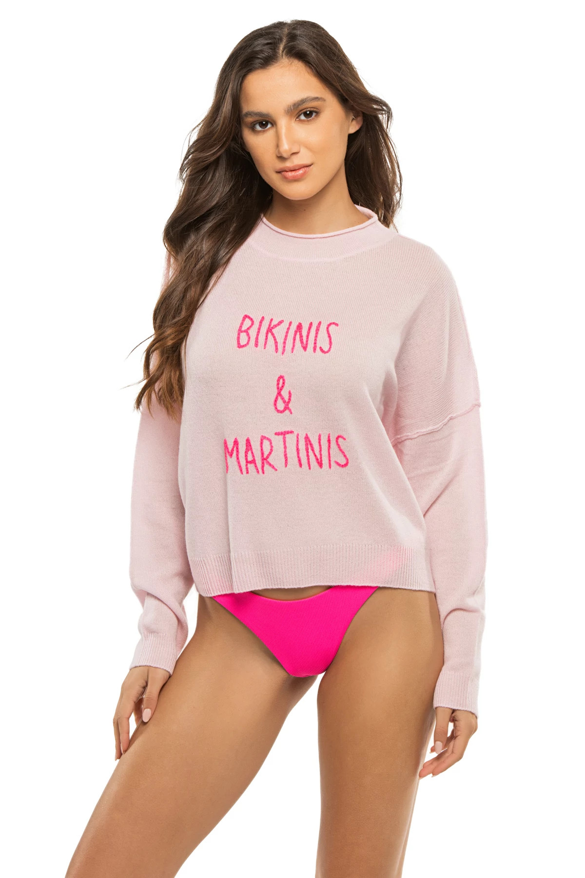 FUCHSIA Bikinis & Martinis Cashmere Sweater image number 3