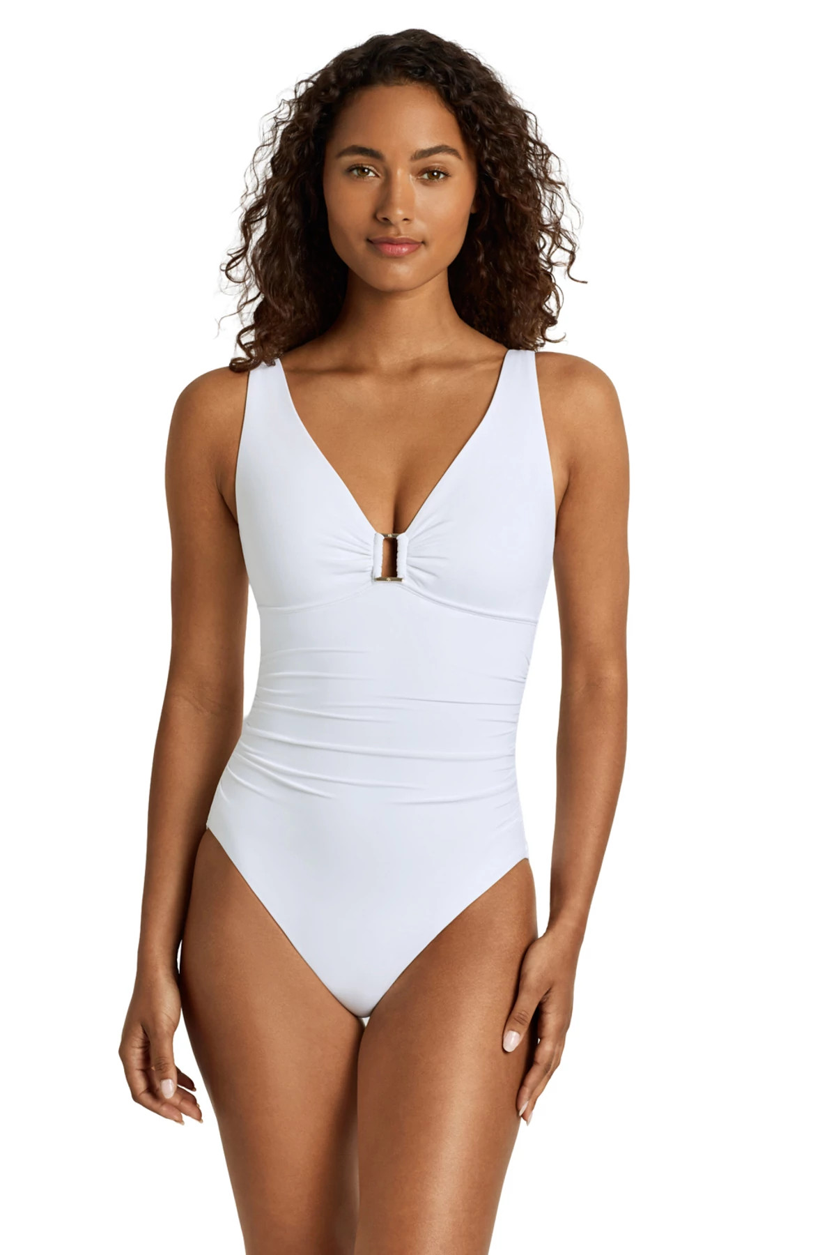 WHITE Square Ring One Piece Swimsuit image number 1