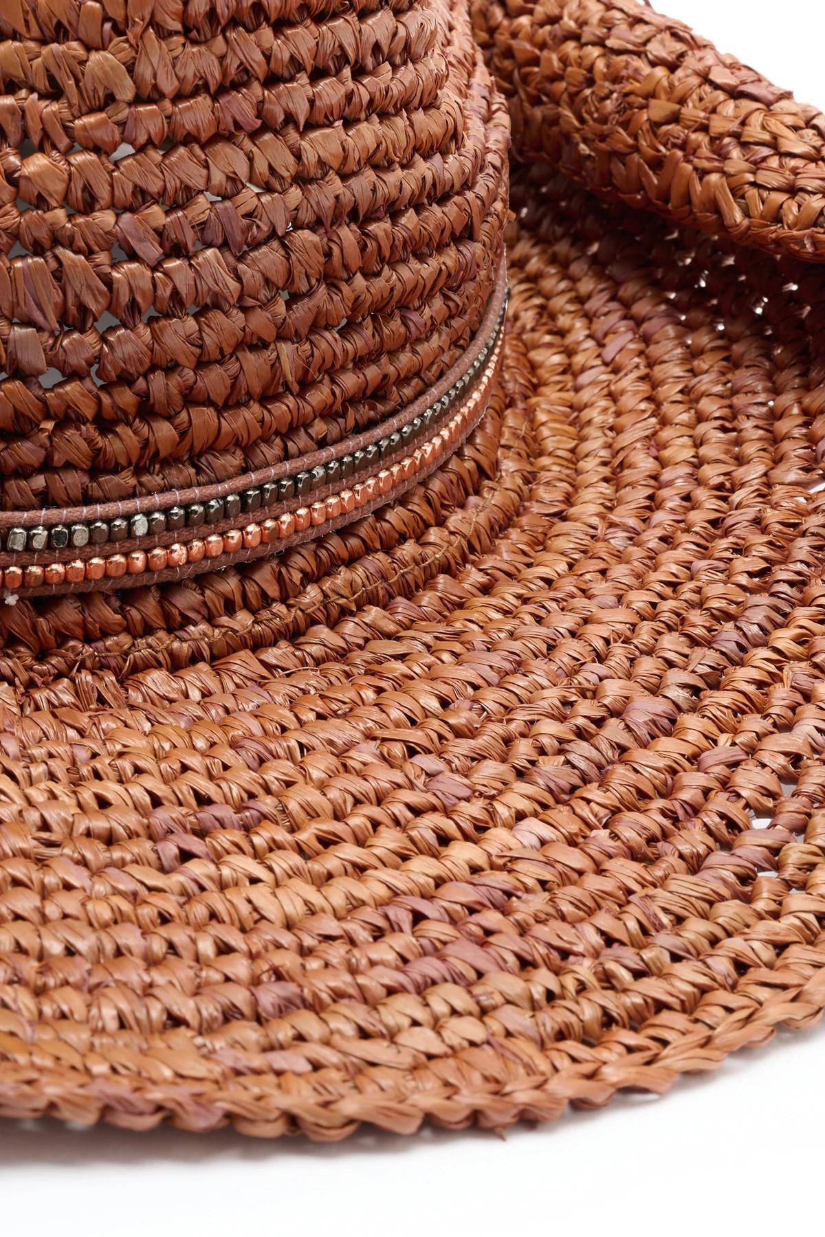 BROWN Ashley Packable Raffia Cowboy Hat image number 4
