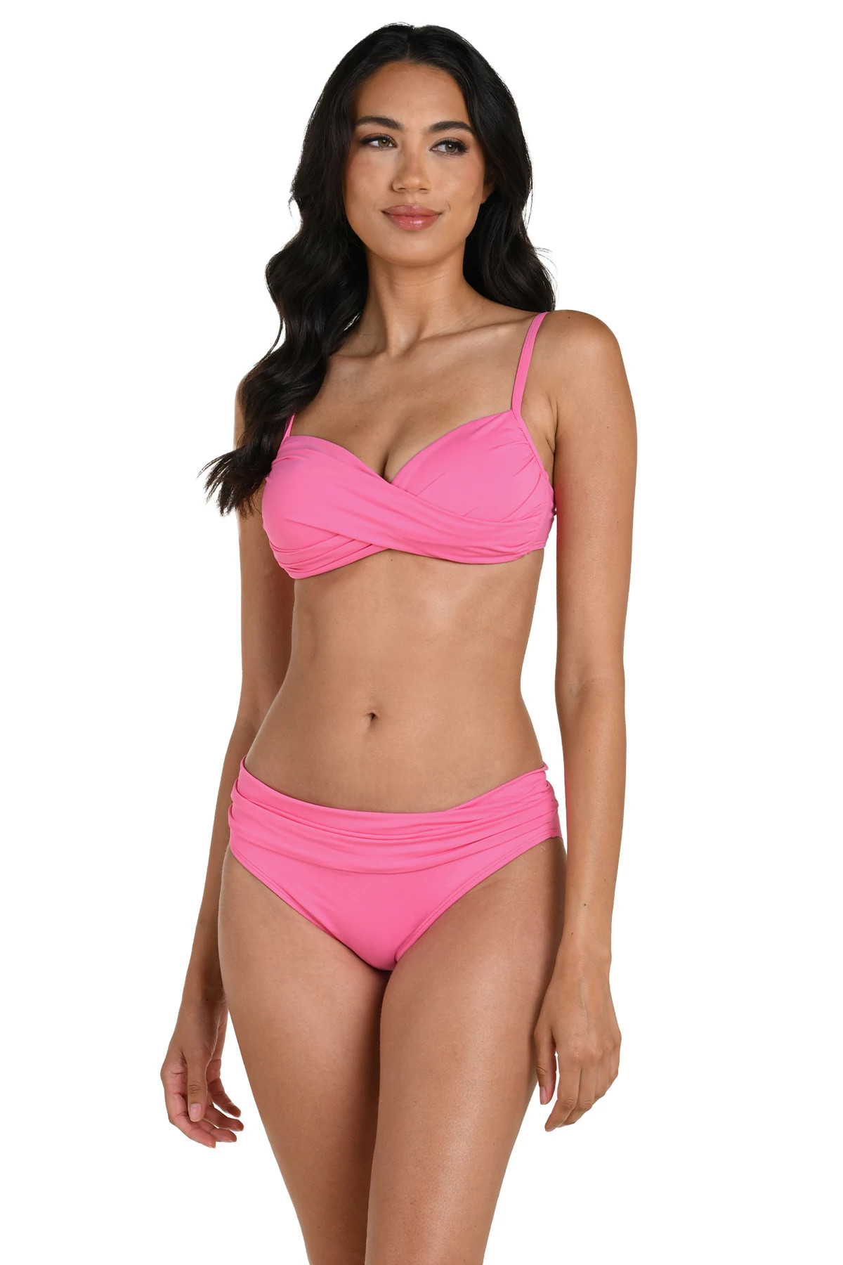 ROSE PINK Wrap Bralette Bikini Top image number 1