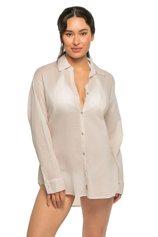 OYSTER/VERMILLION Destinations Oversized Shirt Dress