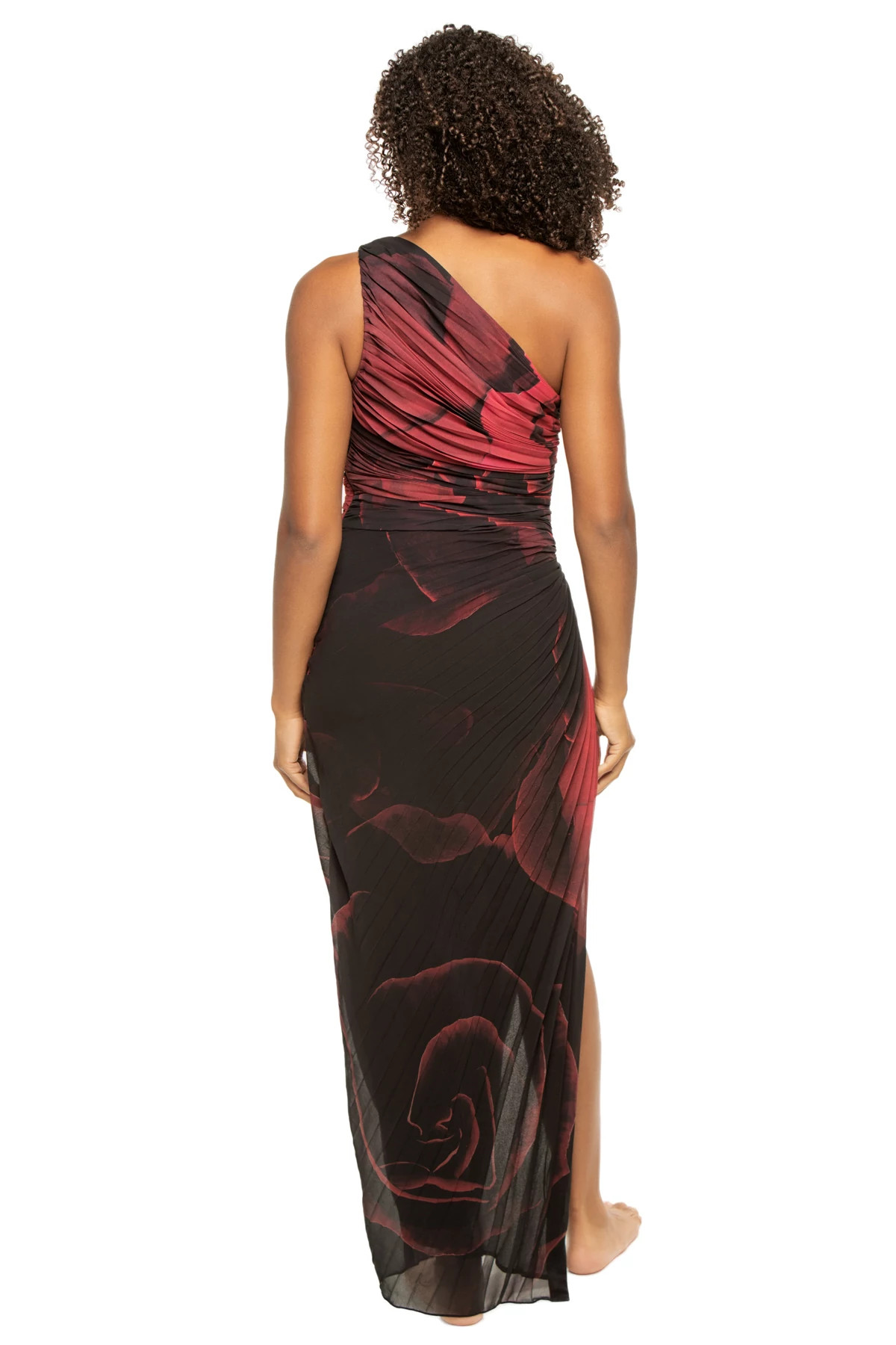 BLACK RED Asymmetrical Maxi Dress image number 2