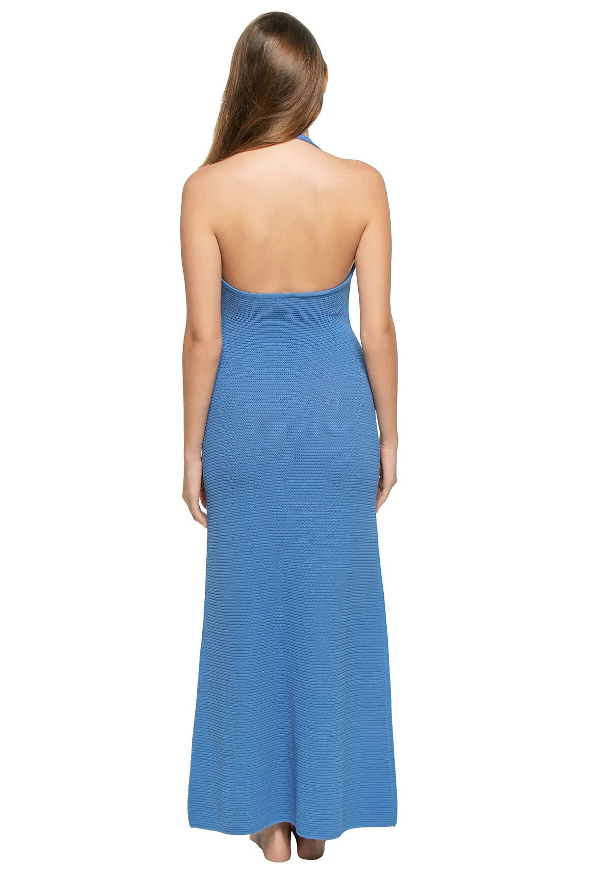 BLUE Soma Ribbed Knit Cowl Neck Maxi Dress image number 2