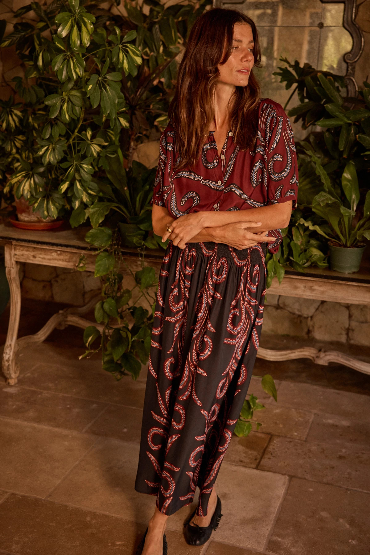 FEATHER BLACK Bella Silk Skirt image number 4