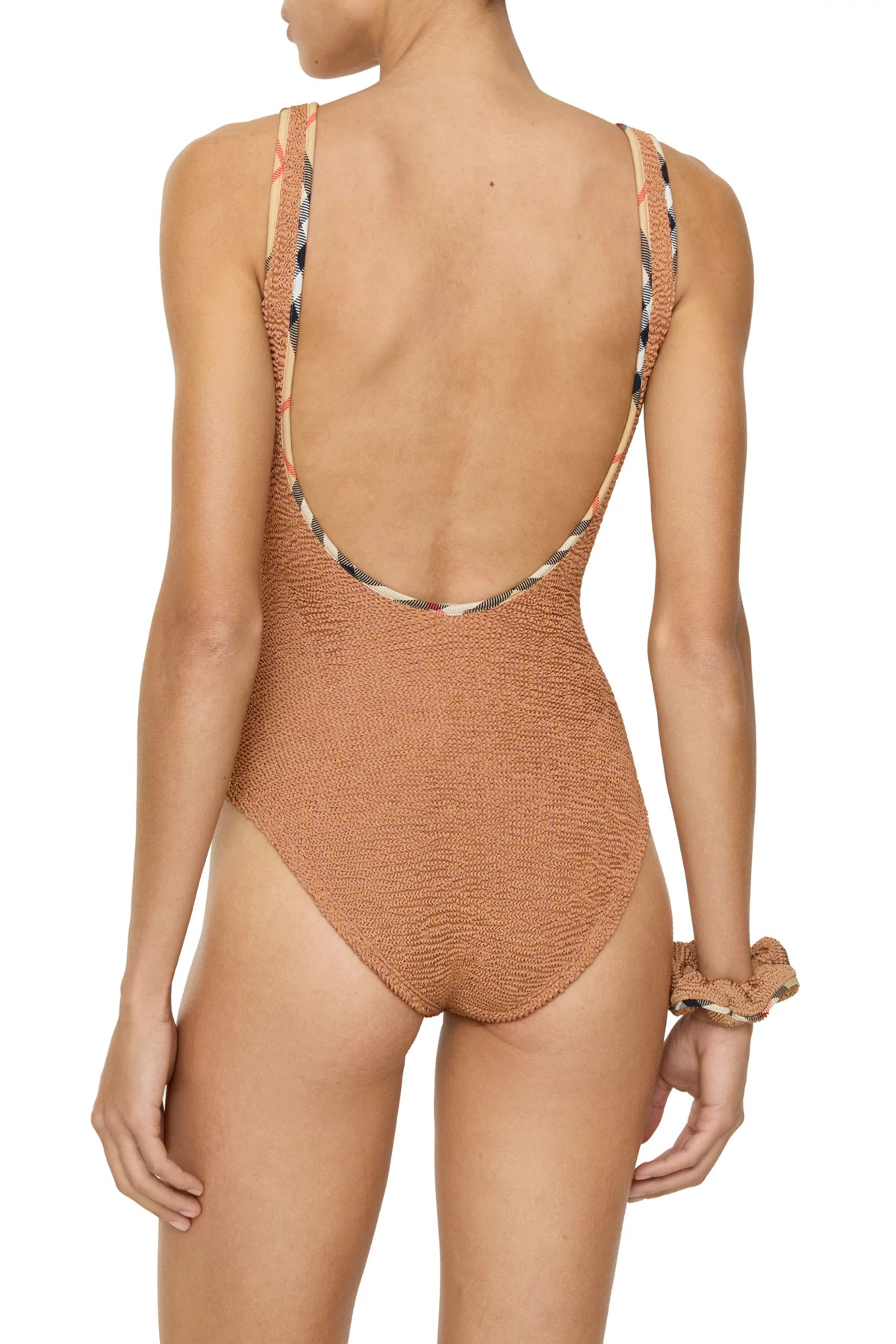 METALLIC COCOA Faye Crinkle One Piece Swimsuit image number 3