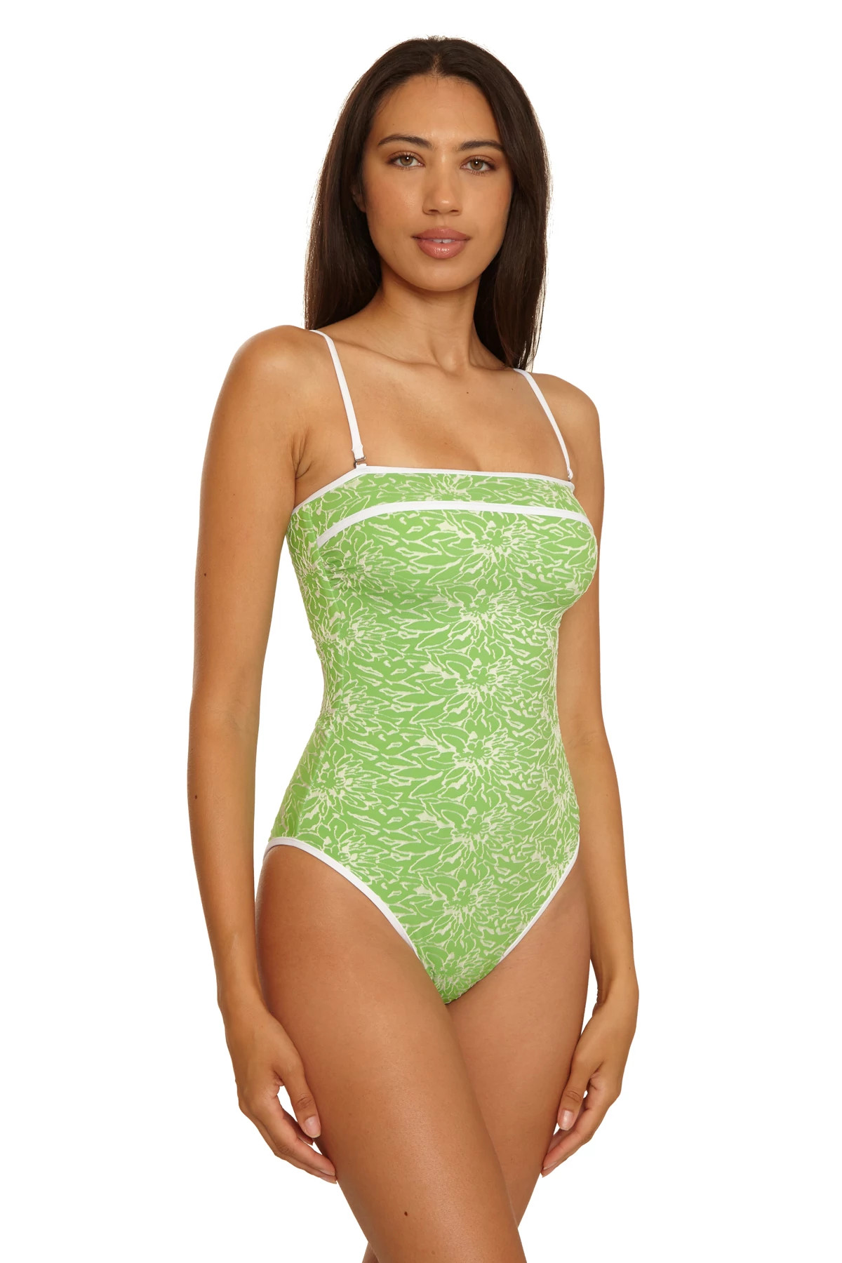GREEN APPLE Colette Jacquard One Piece Swimsuit image number 3