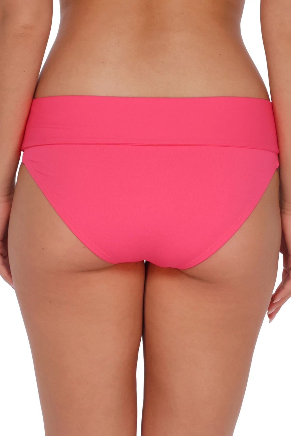 POSY PINK CREPE Capri Foldover High Waist Bottom image number 3