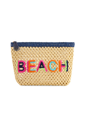 NATURAL Beach Straw Zip Pouch