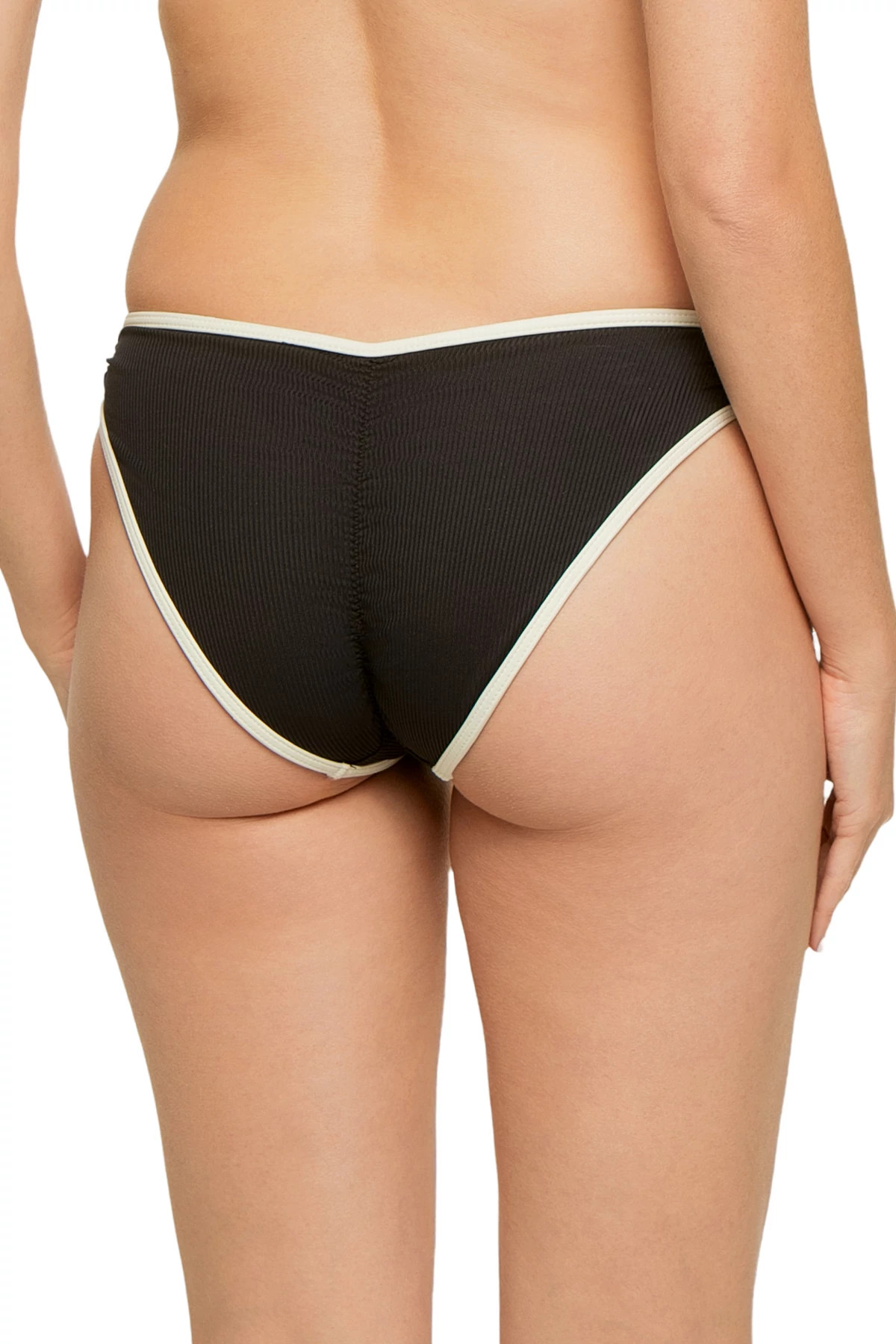 BLACK/CREAM Cayman Brazilian Bikini Bottom image number 2