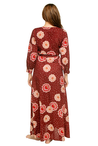 POPPY CHERRY Kate Wrap Maxi Dress