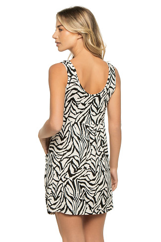 WHITE/BLACK Mauritius Mini Dress