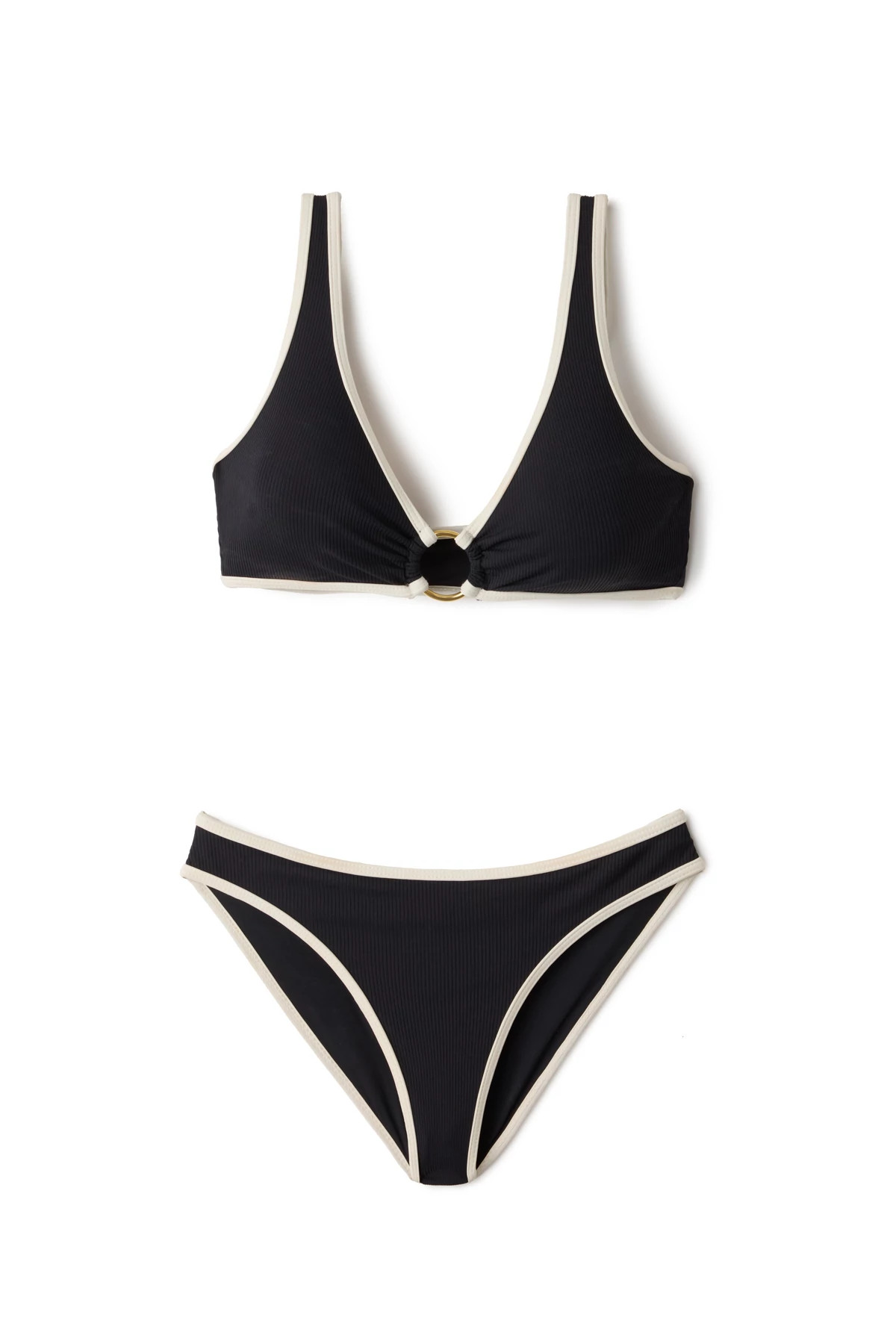 BLACK/CREAM Cayman Brazilian Bikini Bottom image number 3