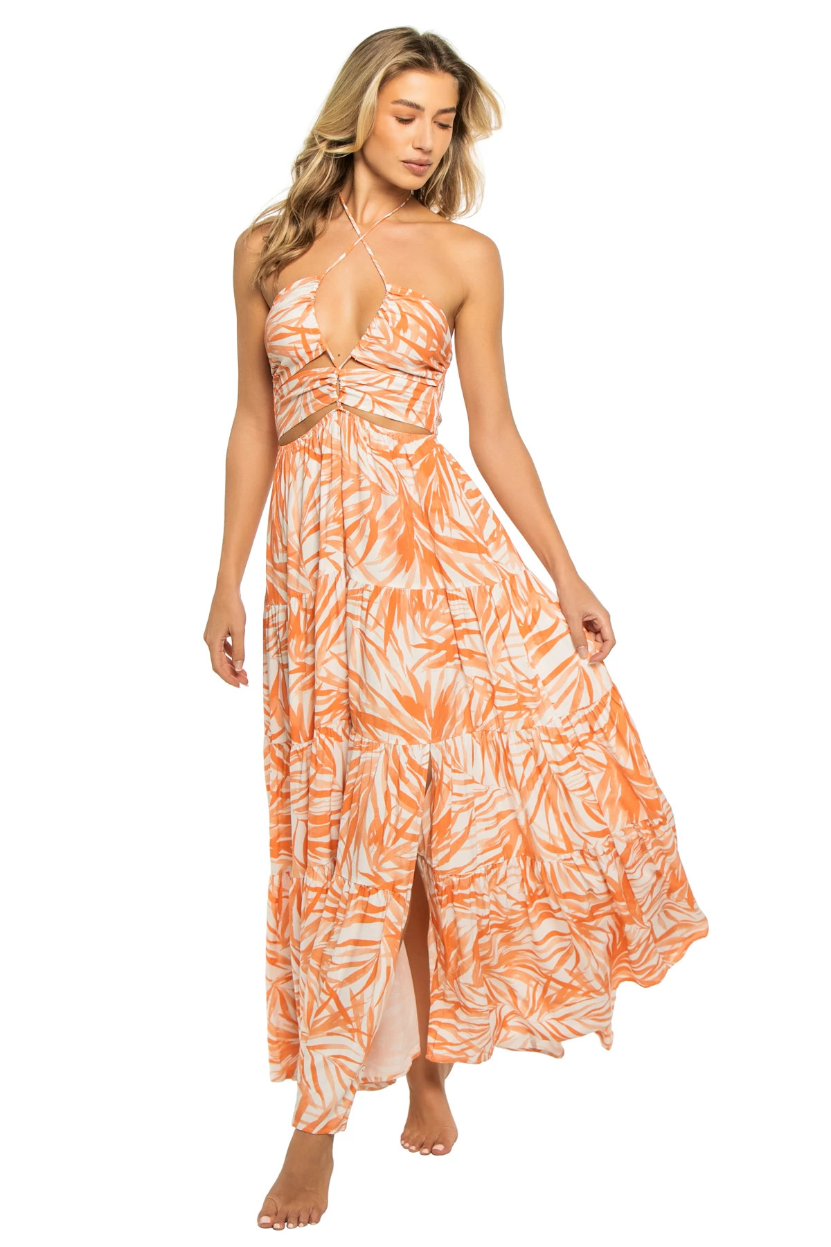 SUNSET BALI Halter Maxi Dress image number 3