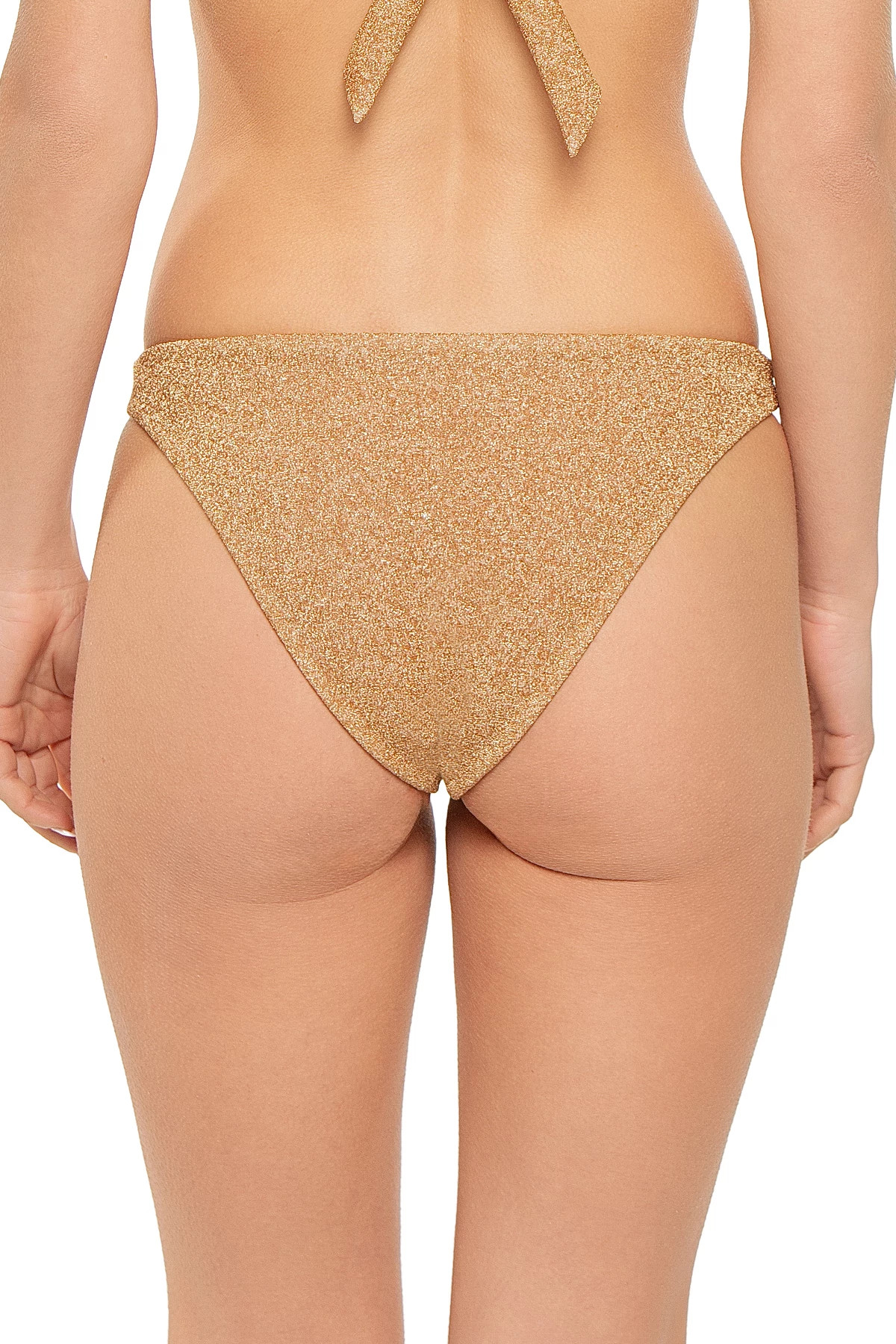 GOLD SHIMMER Helen Metallic Hipster Bikini Bottom image number 2