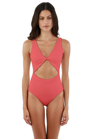 ROSE Textured Wave Twix One Piece Swimsuit