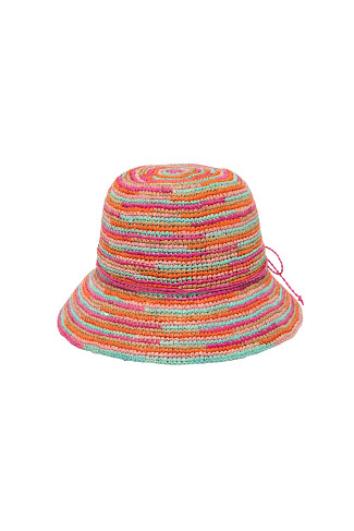 PINK MULTI Iris Crochet Bucket Hat