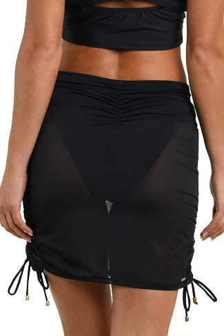 BLACK Maximal Mesh Cover Skirt