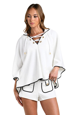 WHITE Demeter Hooded Terry Top