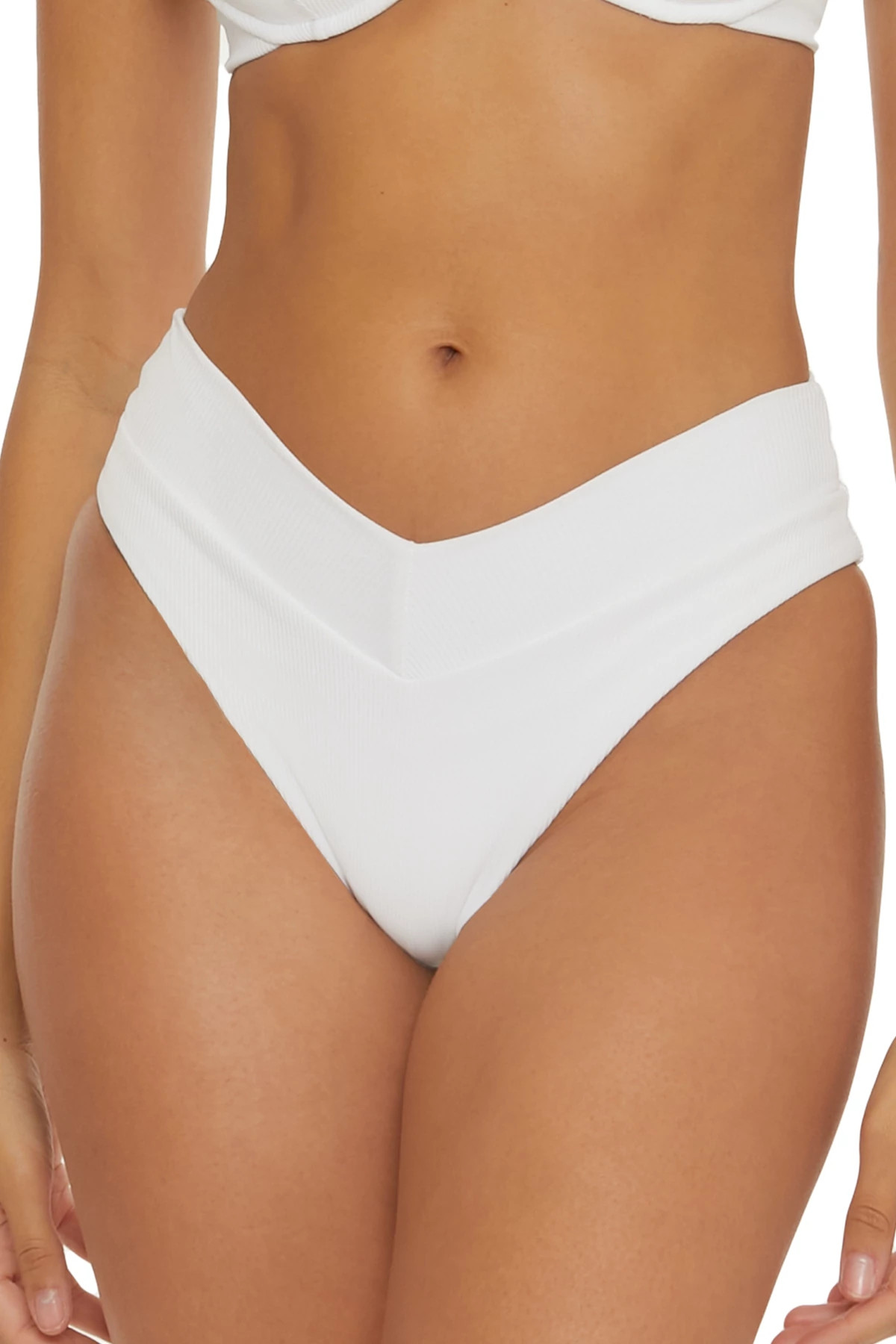 WHITE Elise Banded High Waist Bikini Bottom image number 1