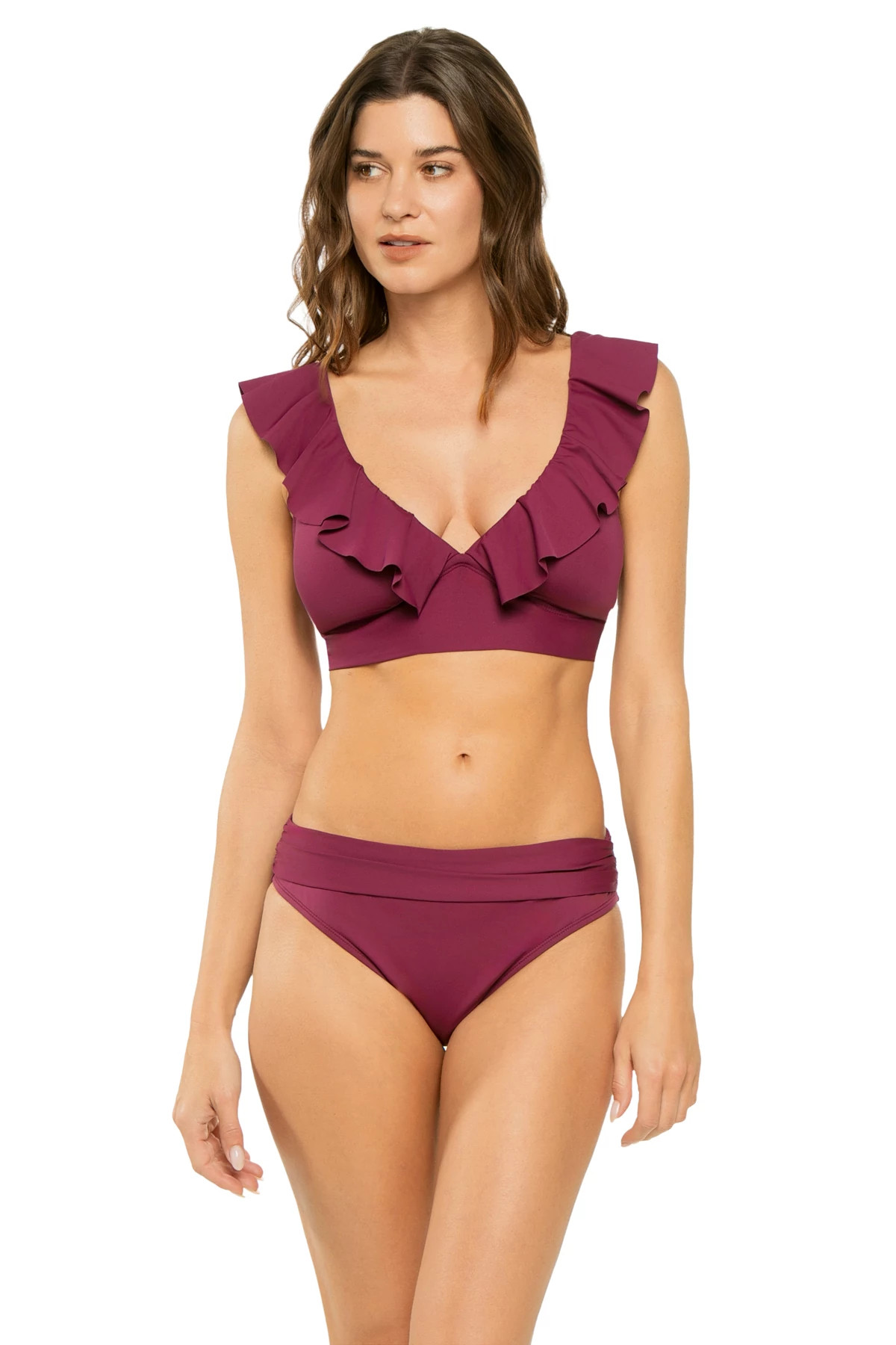 SANGRIA Ruffle Bralette Bikini Top image number 1