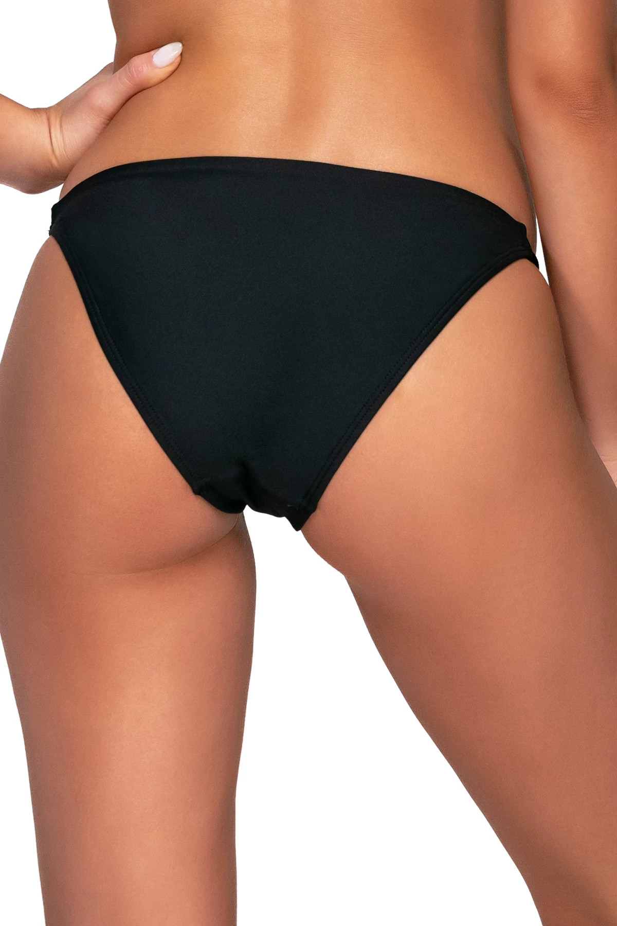 BLACK Leah Tab Side Hipster Bikini Bottom image number 3