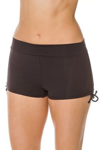 BLACK Adjustable Side Boyshort Bikini Bottom