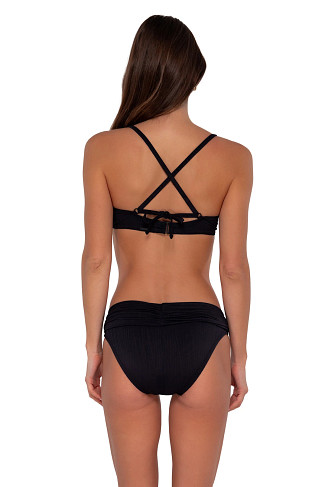 BLACK SEAGRASS TEXTURE Brooke U-Wire Bikini Top