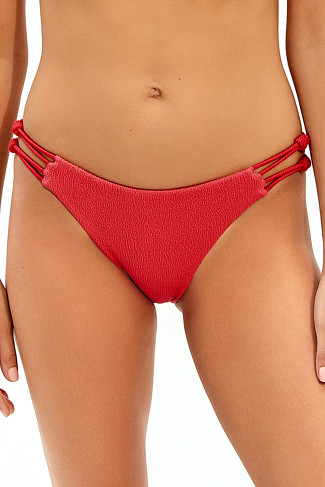 CORAL RED Gwen Brazilian Bikini Bottom